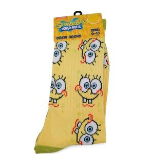 Nickelodeon Animated Legend SpongeBob SquarePants Yellow Crew Socks YS1513